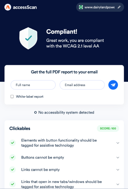 access scanner 100% compliant rating for cobbemc.com